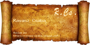 Ravasz Csaba névjegykártya